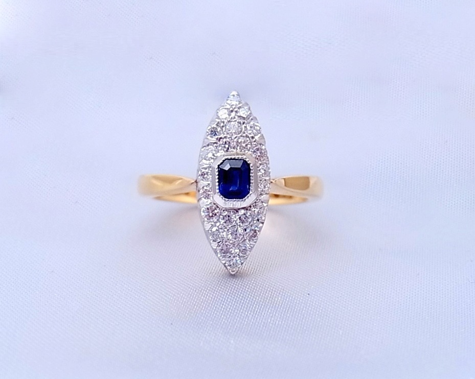 サファイア（ブルー） ダイヤモンド リング | オリジナル商品 | 文京区 湯島の宝飾品なら十字屋商店へ
